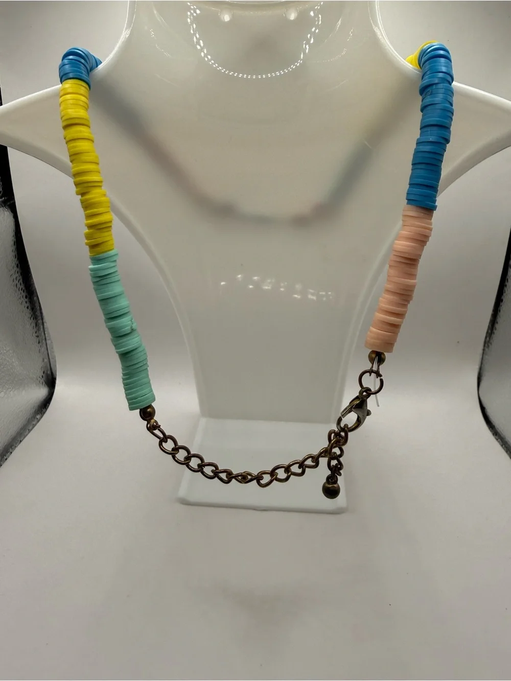 Summer Fruit Beaded Necklace with the word Sun - Multicolor with Lobster Clasp